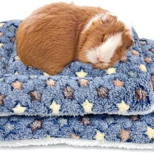 Amakunft 2 Pcs Guinea Pig Bed Mat Washable, Rabbit Winter Bed Pad for Indoor, Warm Small Animal Bed Mattres, Fleece Sleeping Pad for Bunny, Rat, Hedgehog, Sugar Glider, Chinchilla