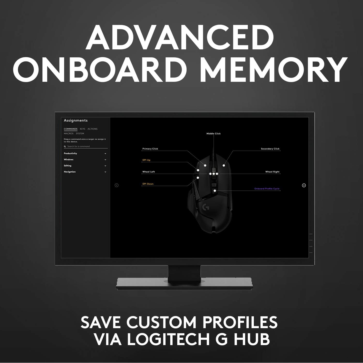 Logitech G502 Hero High Performance Wired Gaming Mouse, Hero 25K Sensor, 25,600 DPI, RGB, Adjustable Weights, 11 Programmable Buttons, On-Board Memory, PC/Mac - Black - Image 7