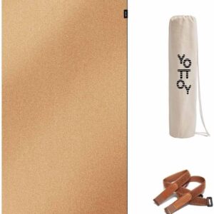 YOTTOY Yoga Mat,Non-Slip Hot Yoga Mat with Anti-Tear Design and Friendly Natural Rubber Mat with Strap and Bag