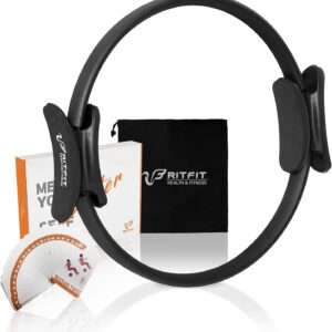 RitFit Pilates Ring Circle – 14 Inch Magic Fitness Circle for Toning Inner & Outer Thighs, Bonus Workout Guide Included