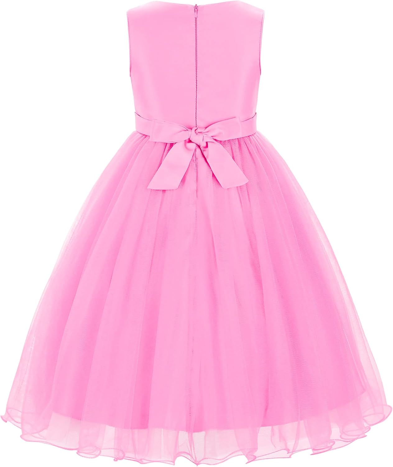 Uhnice Sequin Sleeveless Tulle Mesh Flower Girl Party Dress - Image 3