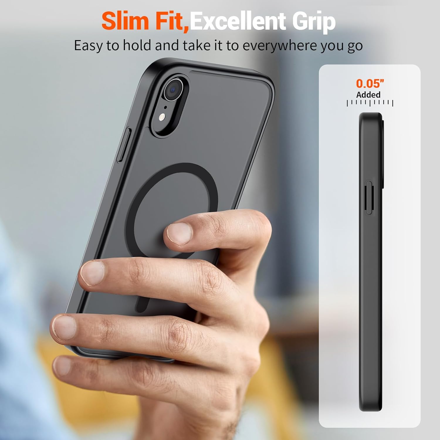 SUPFINE Magnetic for iPhone XR Phone Case(Compatible with MagSafe)(Military Grade Drop Protection) Slim Translucent Matte Shockproof with Anti-Fingerprint Phone Cover,Black - Image 7