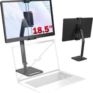 Portable Monitor Stand Holder for 6-18.5 Inch,Universal Desktop Version Expandable Display Base Adjustable Portable Monitor Desktop Clamp,Long Stand,Tablet Stand ,Compatible with Larger Sizes