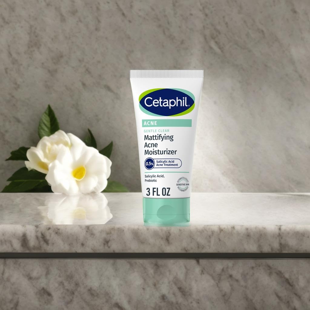 Cetaphil Face Moisturizer, Gentle Clear Mattifying Acne Moisturizer With 0.5% Salicylic Acid, Hydrates and Treats Sensitive Acne Prone Skin, Skin Care for Sensitive Skin, 3oz - Image 5