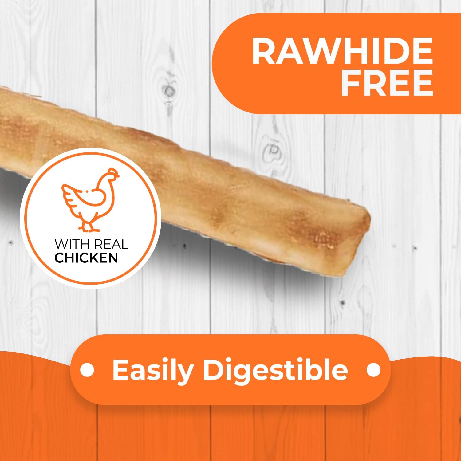 Canine Naturals Chicken Recipe Chew - Rawhide Free Dog Treats - Made From USA Raised Chicken - All-Natural and Easily Digestible - 10 Count of 5 Inch Stick - Image 2