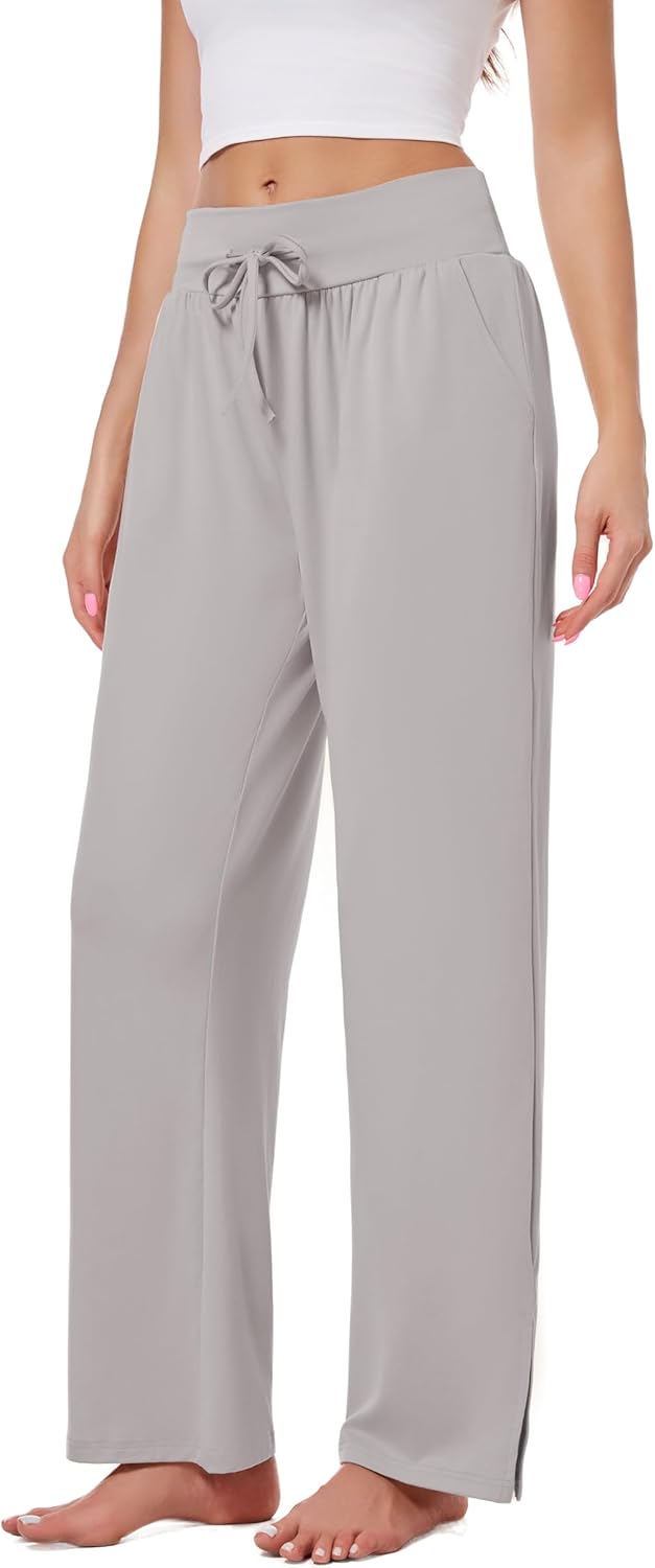 Kivdol 3 Pack Women's Lounge Pants Wide Leg Yoga Sweatpants with Pockets High Waisted Drawstring Lounge Loose Workout Jogger - Image 2