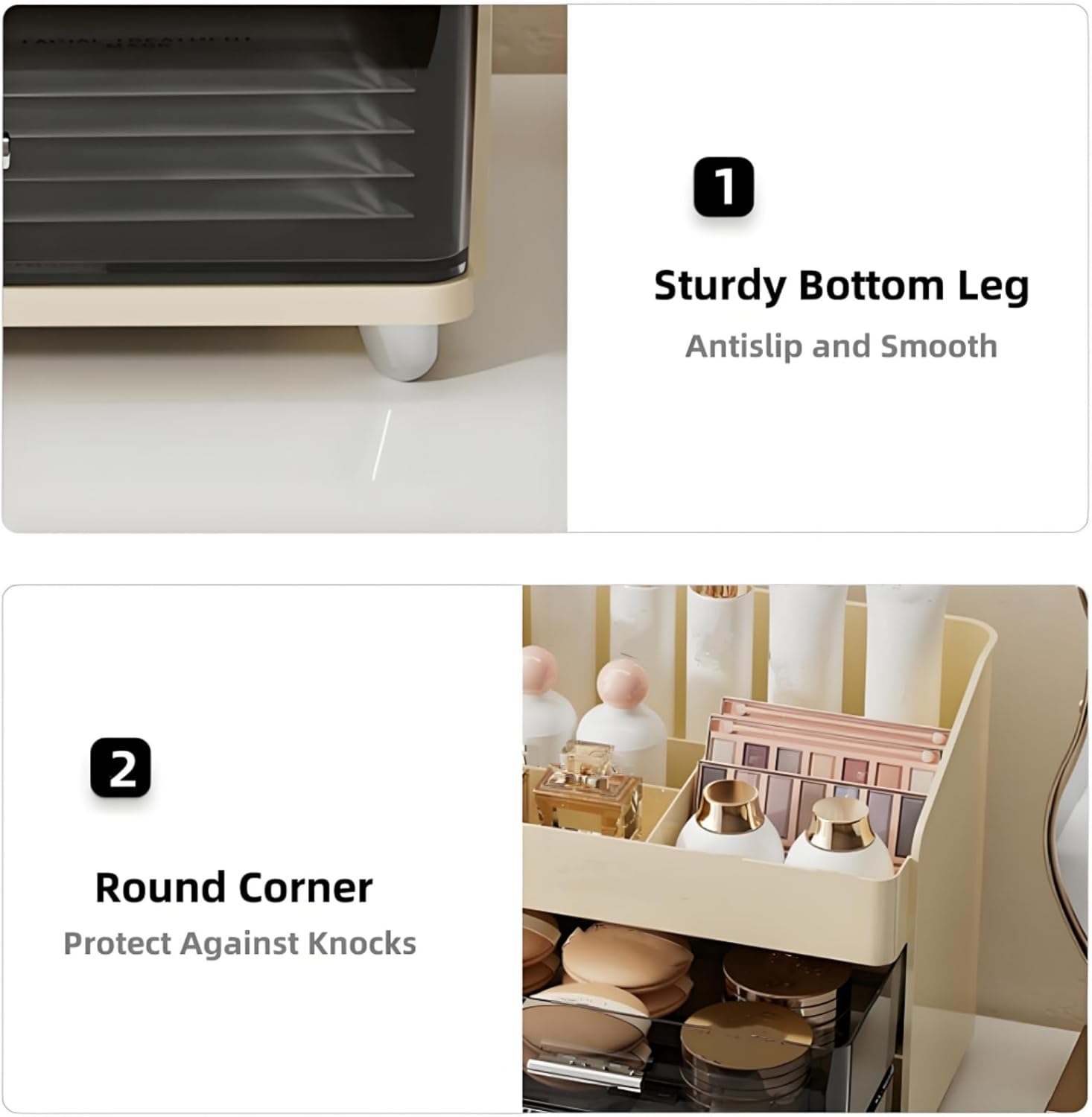 Covzoe Large Makeup Organizer with Brush Holder, Spacious Cosmetics Display Case with Drawers for Vanity, Skin Care Storage Solution for Lipstick Beauty Essential Bathroom Countertop - Image 3