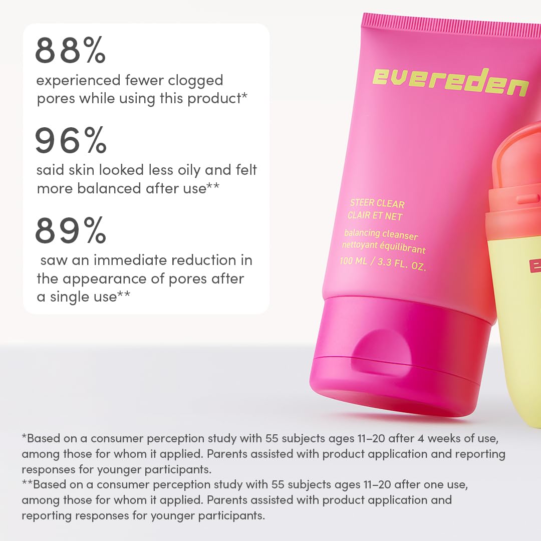 Evereden Steer Clear Balancing Jelly Cleanser for Teens: Clean & Vegan Teen Skin Care for Oily & Pimple-Prone Skin - Pre Teen Face Wash - Gently Cleanses Pores Without Drying - Tweens 10-12 and Beyond - Image 4