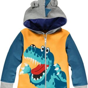 Little Hand Boys Hoodies Dinosaur Toddler Boys Jacket Kids Sweatshirts Long Sleeve Hooded Shirts 2-7 Years
