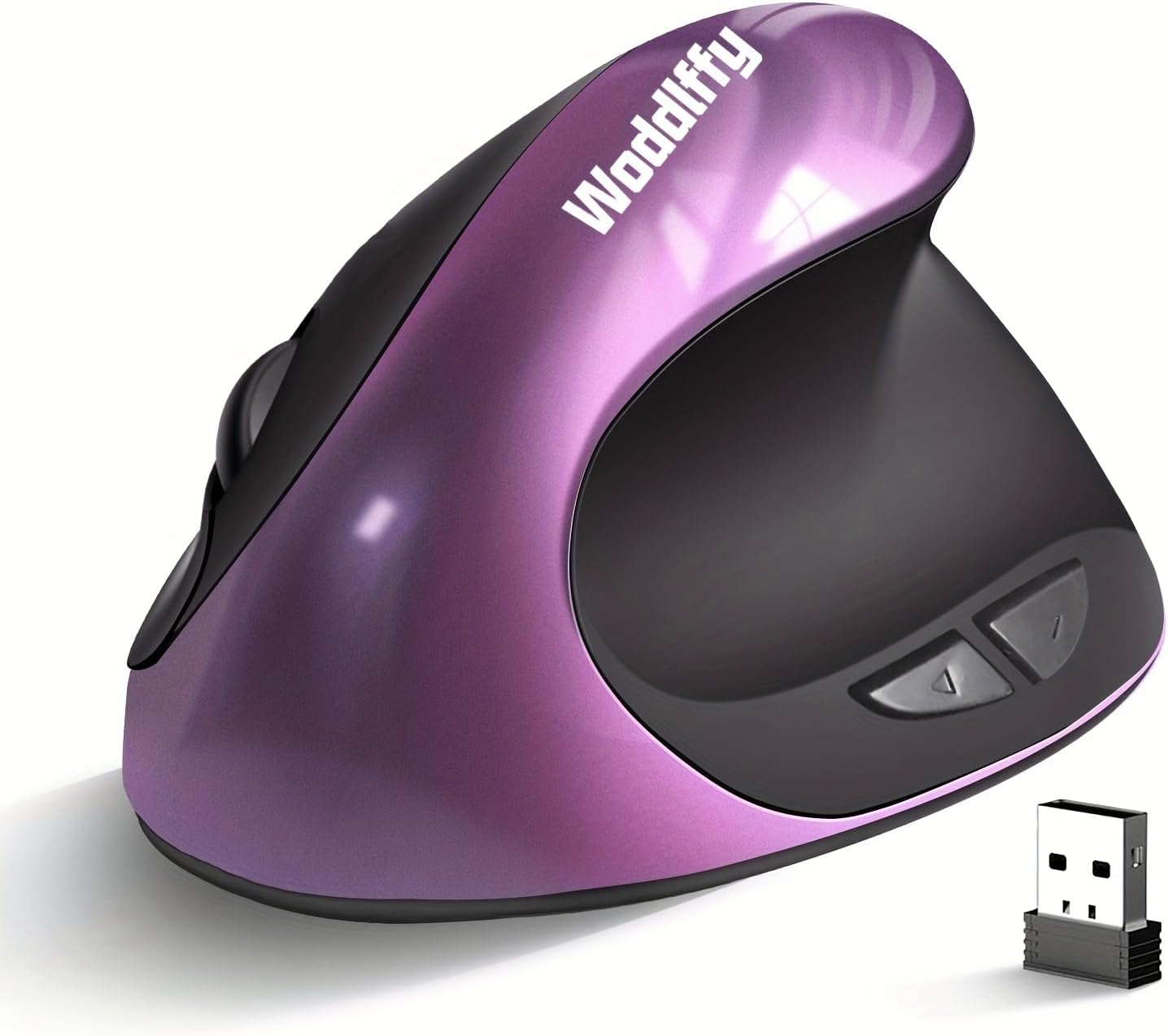 Ergonomic Mouse Wireless,Vertical Mouse with Silent Click Right Handed Small Mouses with 6 Buttons 1000/1200/1600 for Laptop,Desktop,PC, MacBook(Purple AA)