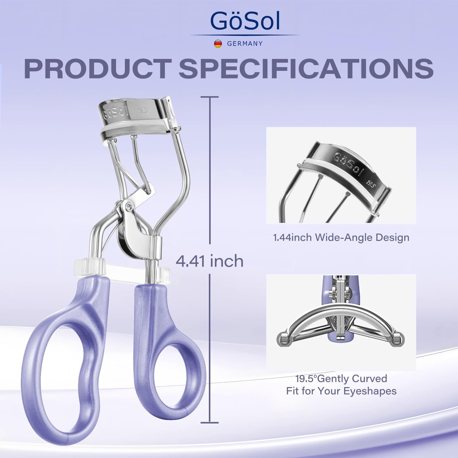 Eyelash Curler w/3 Replacement Pads (Soft/Medium/Firm) - Professional Lash Curler for Natural, Fake, Curly or Straight Lashes, Includes Protective Cover - Image 2