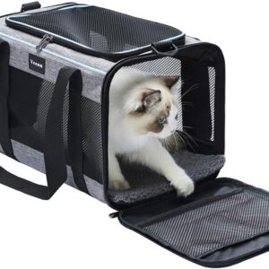 Vceoa 17.5x11x11 Inches Cat, Dog Carrier for Pets Up to 16 Lbs, Soft-Sided Cat Bag Animal Carriers Travel Puppy Carry As a Toy of Fabric Pet Home