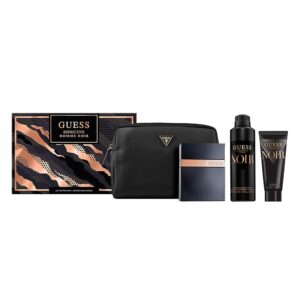 Guess Seductive Noir Men/Homme Eau de Toilette 4 Piece Gift Set – Cologne Spray 3.4 Fl. Oz., Deodorizing Body Spray 6.0 Oz., Shower Gel 3.4 Fl. Oz., & Pouch