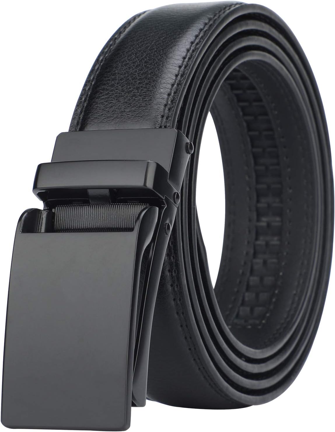 HIMI Men's Comfort Genuine Leather Ratchet Dress Belt with Automatic Click Buckle