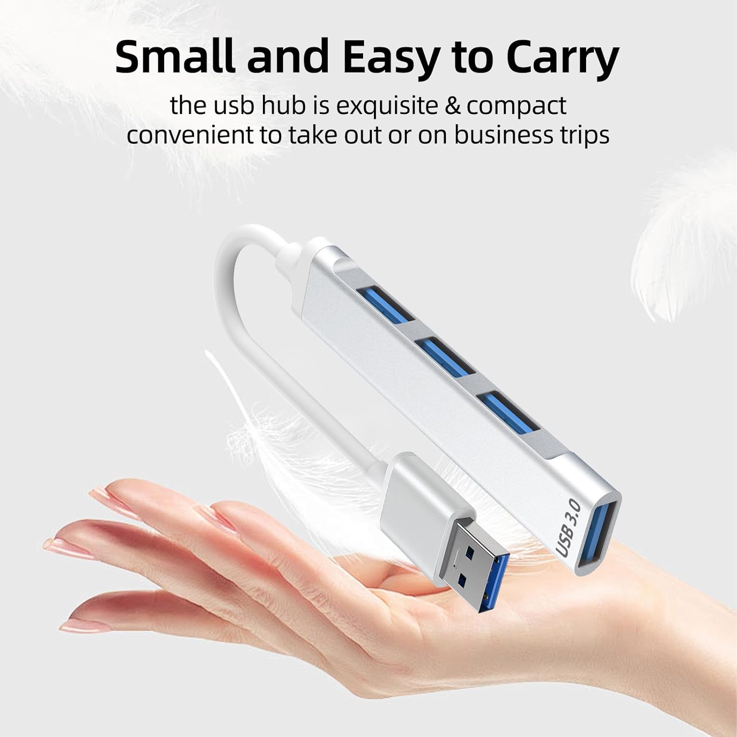 USB 3.0 Hub, 4-Port USB Hub USB Splitter USB Expander for Laptop, Xbox, Flash Drive, HDD, Console, Printer, Camera, Keyborad, Mouse and More - Image 3
