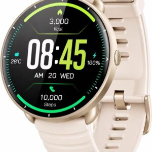 Smartwatch for Swimming 5ATM with GPS, Compass, AI Swim Analysis, Heart & Sleep Tracking, 100+ Sports Modes, HD Display, Long Battery Life, Fitness & Outdoor Training Watch – Men & Women (LIGHT BEIGE)