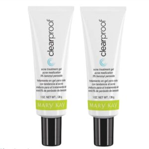 Mary Kay, 2 PCS CLEARPROOF ACNE TREATMENT GEL 1 FL OZ TRATAMIENTO EN GEL PARA PIEL CON ACNÉ 28 G