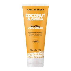 Marc Anthony Nourishing Curl Defining Hair Styling Cream for Extra Dry Hair, Coconut & Shea – Long Lasting Flexible Hold Hair Defining Cream Hydrates & Adds Shine – Styling Product Reduces Frizz
