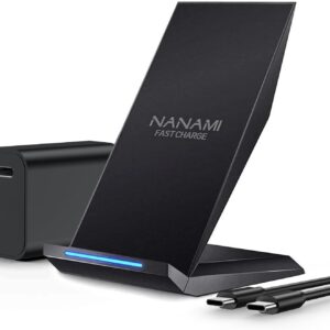 NANAMI Fast Wireless Charger with USB Phone Charger, Charging Stand with 20W PD Adapter for iPhone 17/17 Pro/17 Pro Max/16/16 Plus/15/14/13, 10W for Samsung Galaxy S26/S26+/S25/S24/S23/S22/S21