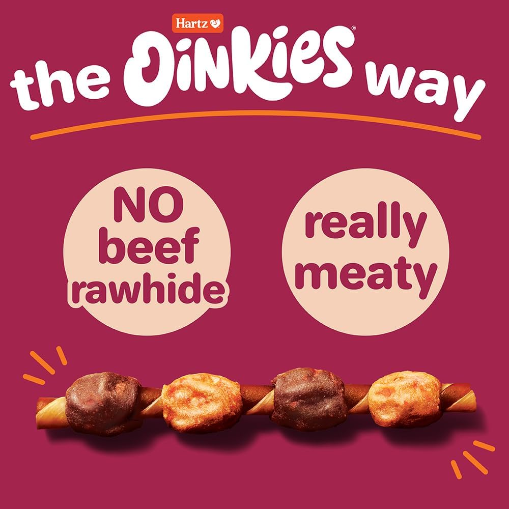 Hartz Oinkies Hearty Kabobs Rawhide‑Free Dog Treats, High‑Protein, Long‑Lasting Highly Digestible Chews Made with Real Chicken, Duck, Sweet Potato & Carrot, 18 Count - Image 5