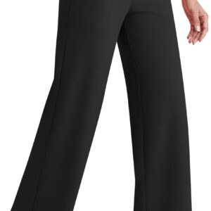 G4Free EverGoing Wide Leg Ankle Pants for Women 7/8 Length Yoga Dress Pants High Waist Stretch with Pockets Casual Work