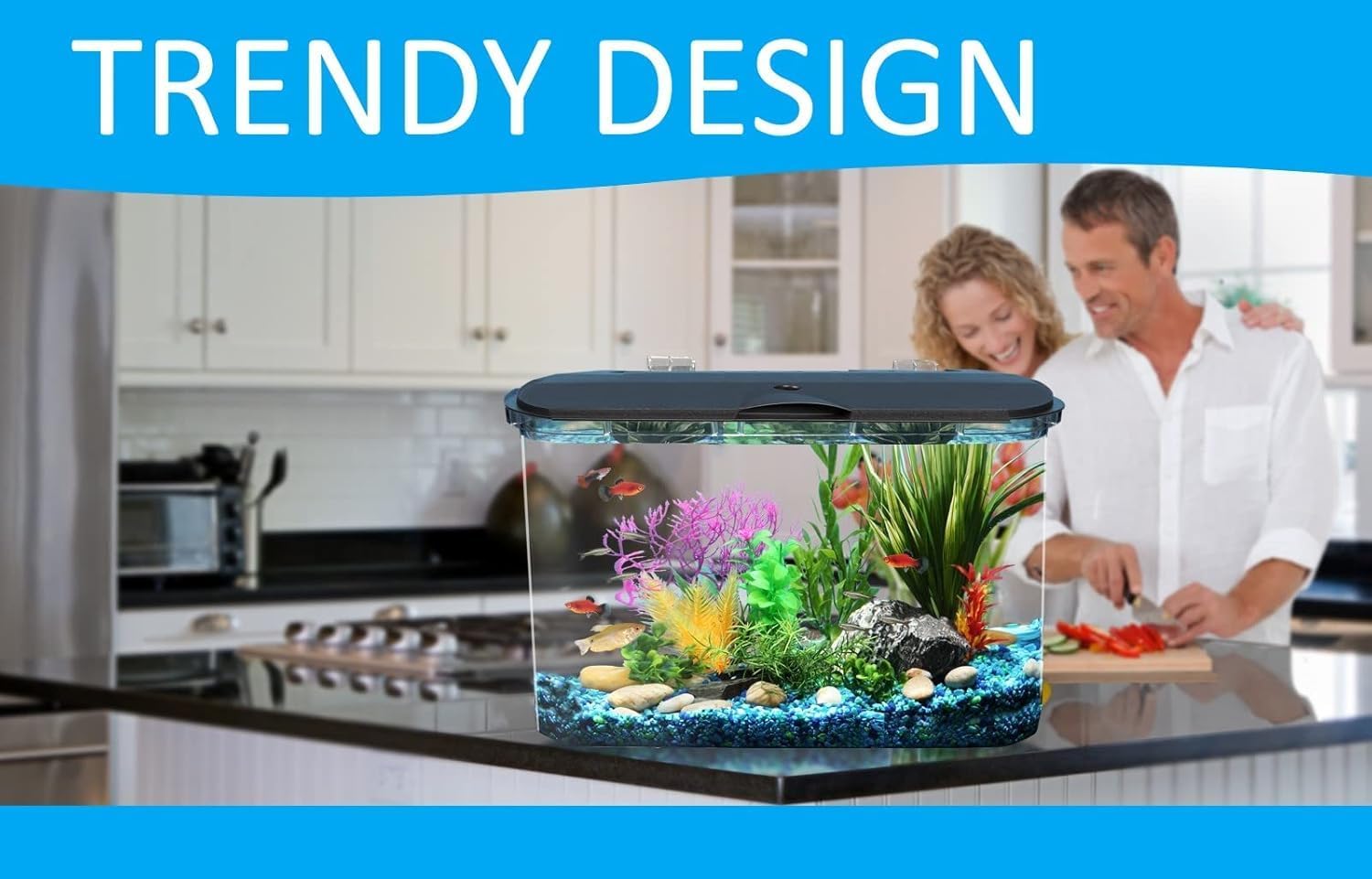 Koller Products 5-Gallon Aquarium Kit with LED Lighting and Power Filter, Ideal for a Variety of Tropical Fish - Image 8