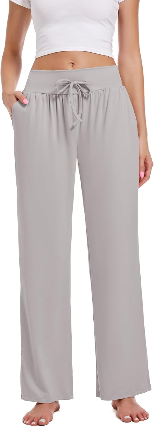 Kivdol 3 Pack Women's Lounge Pants Wide Leg Yoga Sweatpants with Pockets High Waisted Drawstring Lounge Loose Workout Jogger - Image 3