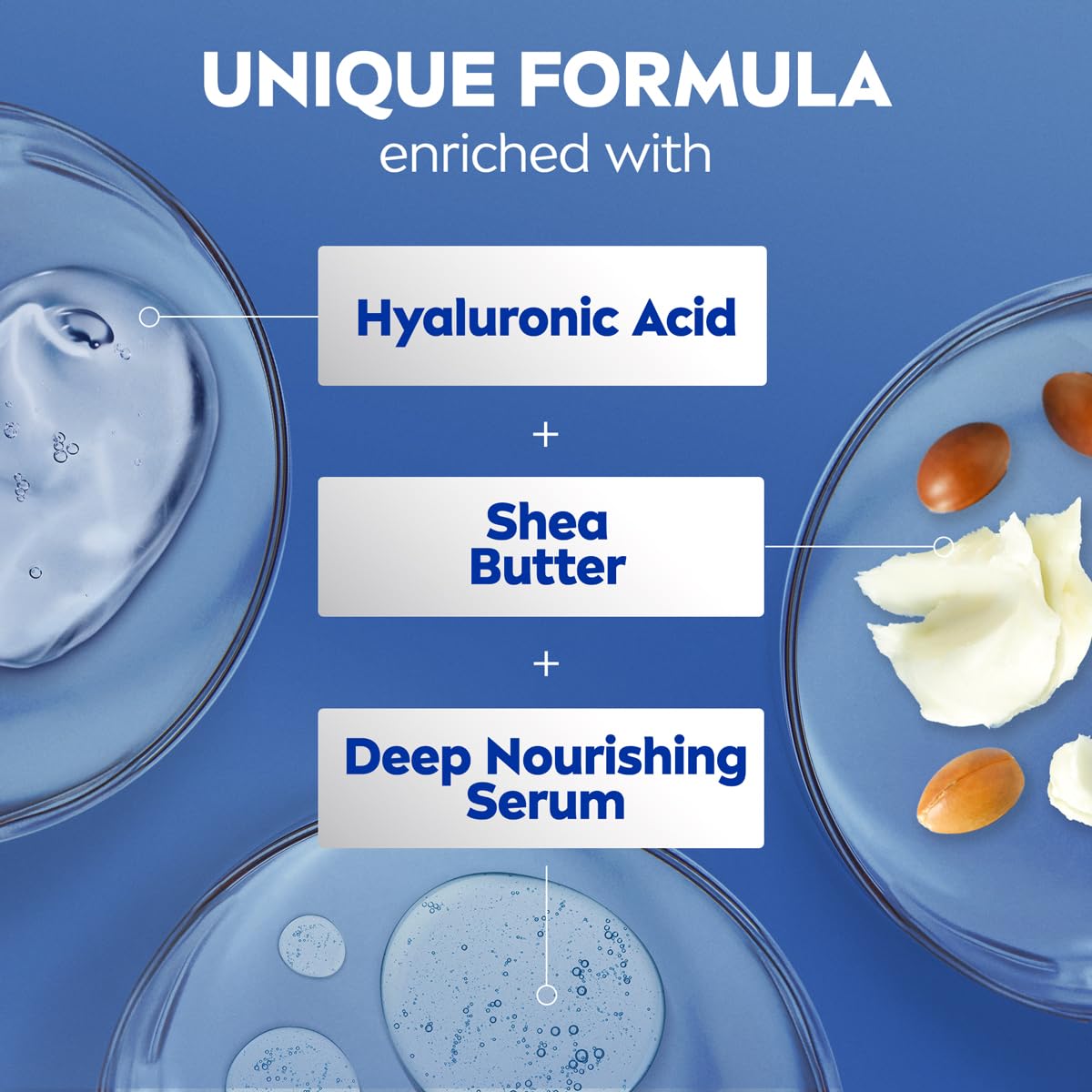 NIVEA Shea Nourish Body Lotion for Dry Skin with Hyaluronic Acid, Shea Butter and Deep Nourishing Serum, 48-Hour Body Moisturizer, 33.8 Fl Oz Pump Bottle - Image 6