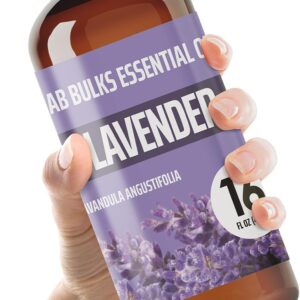 Lab Bulks Essential Oil Lavender Essential Oil 16 oz Bottle for Diffusers, Candles, & Home – Aromatherapy Oil 1 Pack