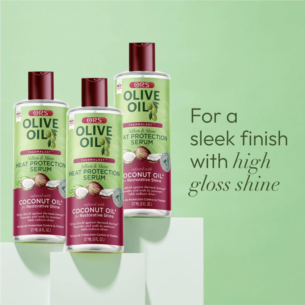 ORS Olive Oil Heat Protection Hair Serum infused with Coconut Oil for Restorative Shine 6 Ounces - Image 7