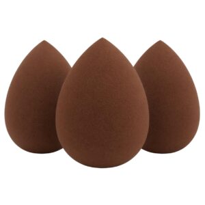 Makeup Beauty Blending / 3 Pack Latex-Free Beauty Sponge/Makeup Blender Foundation, Concealer & Powder/Cosmetic Makeup Applicator (Coffee)