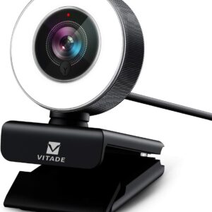 PC Webcam for Streaming HD 1080P, 960A USB Pro Computer Web Camera Video Cam for Mac Windows Laptop Conferencing Gaming Webcam with Ring Light & Microphone