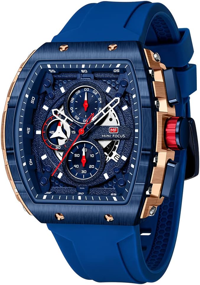Mini Focus Men's Watch Fashion Sport Wrist Watches (Chronograph/Waterproof/Luminous/Calendar) Silicon Strap Quartz Watches for Men