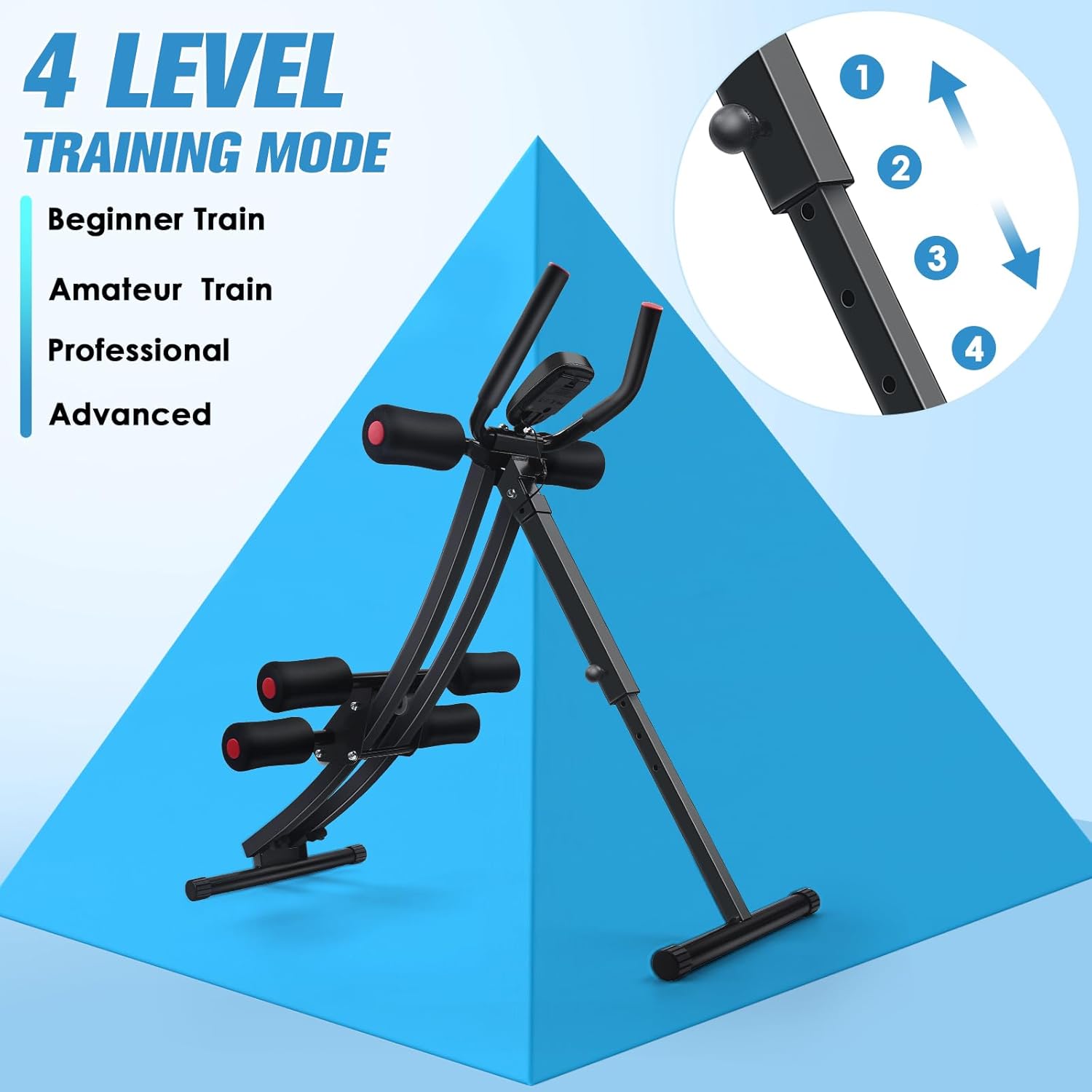 Abdominal Trainers, Adjustable AB Machine at Home or Gym for Core Strength Training, Ab Cruncher Foldable Fitness Gear for Men and Women Exercise &Workout - Image 3