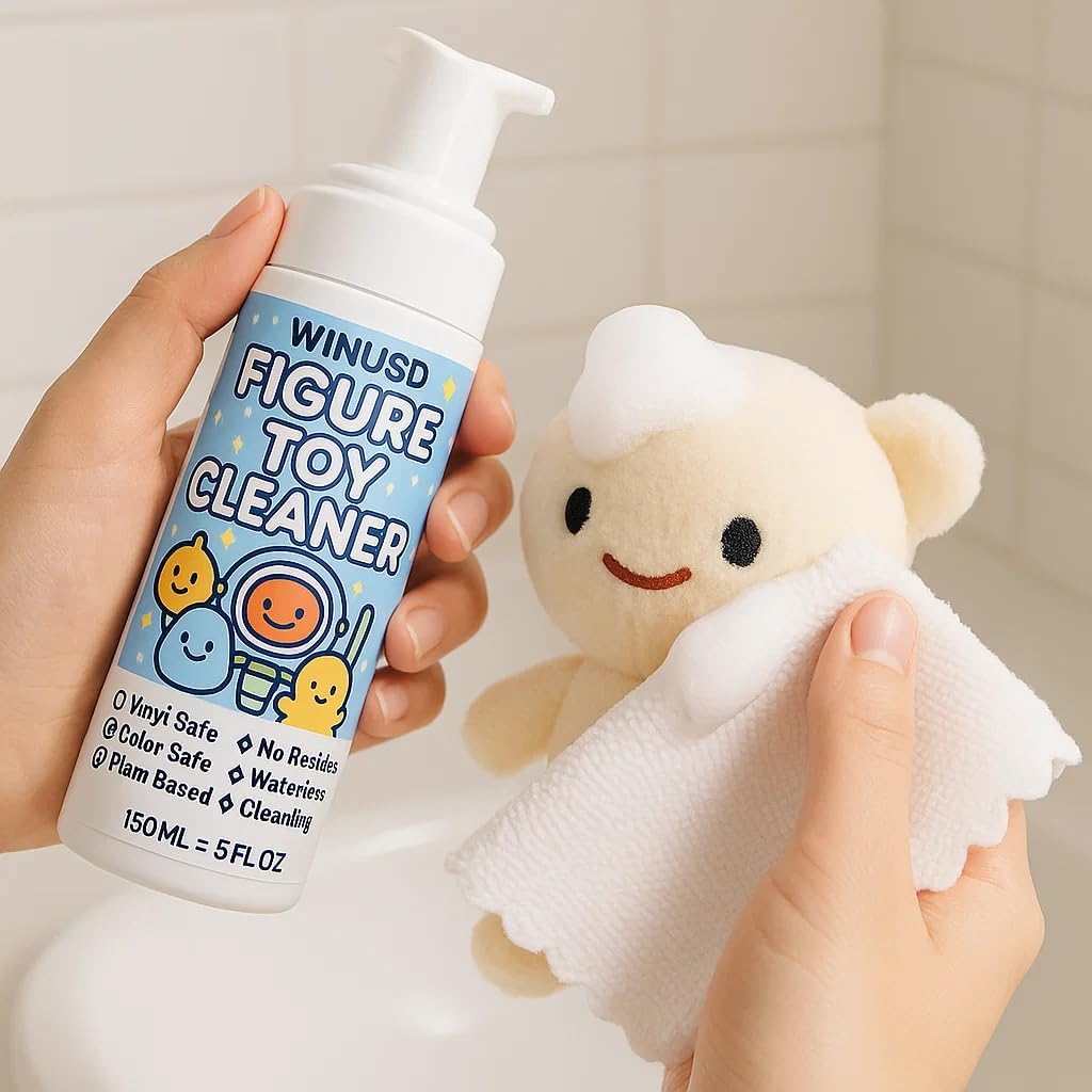 Figure & Plush Toy Cleaner - 5oz Foam Spray for Stuffed Animals & Soft Dolls with Brush & Cloth | No Rinse, Zero Residue, Color-Safe| Safe for Delicate Fabrics & Pets, Christmas Gifts for Plush Lovers - Image 9