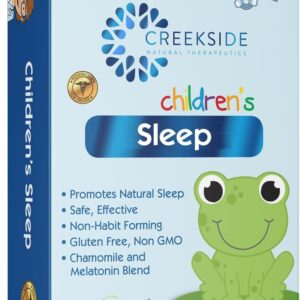 Creekside Naturals Children’s Sleep, with Melatonin and Chamomile, Zero Sugar, Vegan, Pediatrician Formulated, Orange Dream Flavor, 30 EZ Melt Tablets