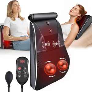 Shiatsu Neck and Shoulder Massager with Heat, Back Massager for Pain Relief Deep Tissue, 3D Kneading Massager for Chair Home Office Car, Gifts for Mom, Dad, Women (Black)