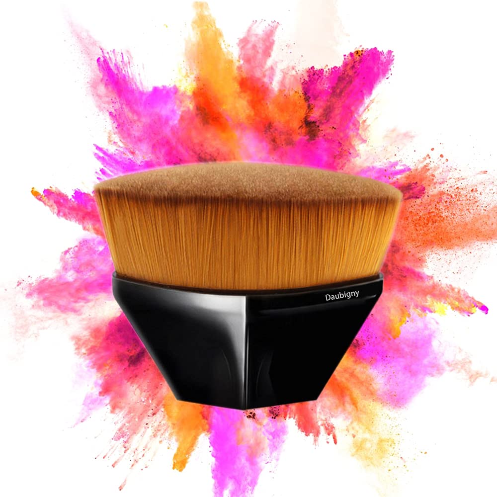 Foundation Makeup Brush Flat Top Kabuki Hexagon Face Blush Liquid Powder Foundation Brush for Blending Liquid, Cream or Flawless Powder Cosmetics with Bonus Protective Case (Black) - Image 7