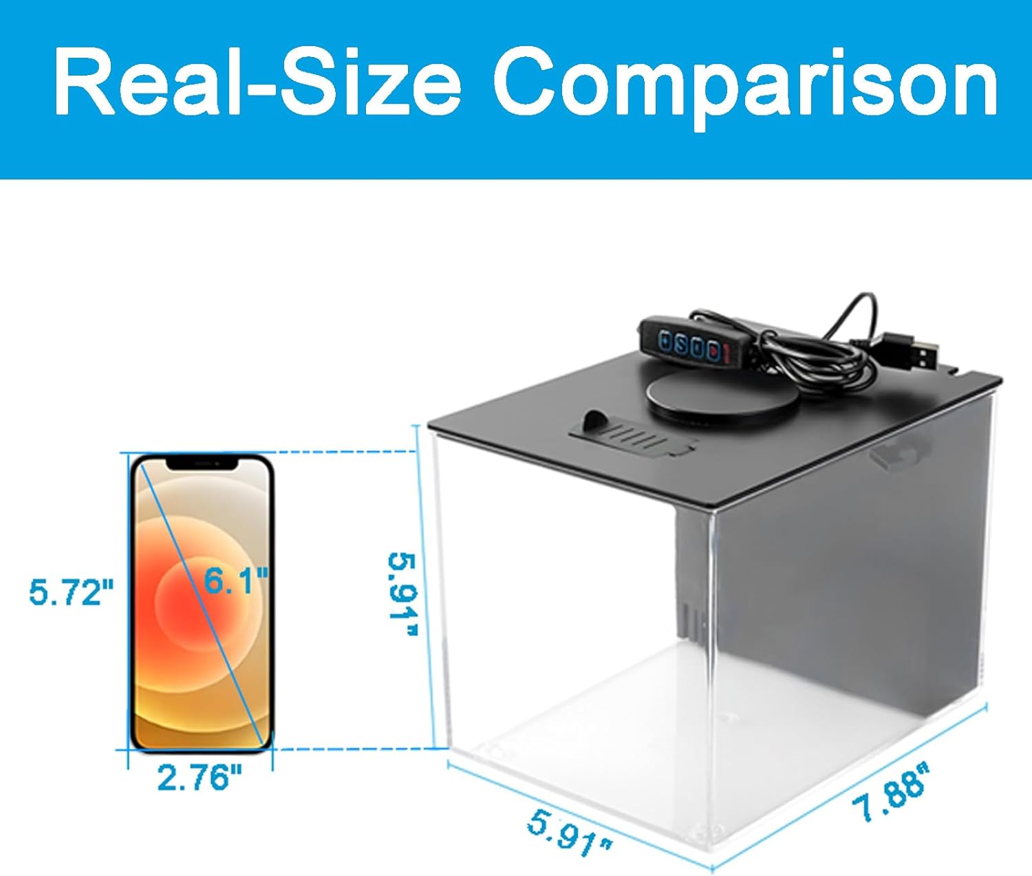 AQUANEAT Fish Tank, 1 Gallon Betta Fish Tank, Small Aquarium Kit with LED Light and Water Filter Pump - Image 7