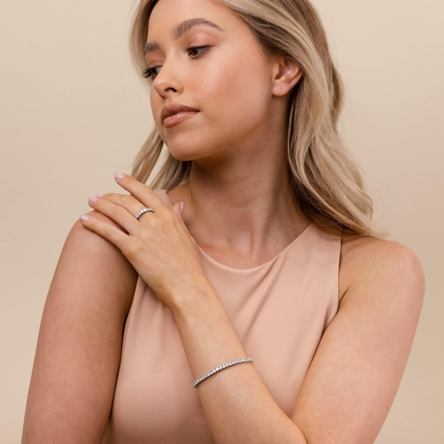 Women's 14K Gold Plated Jewelry Bracelet Set - Stylish Thin Dainty Chain, Stackable Cuban Link and Paperclip Bracelets - Image 4
