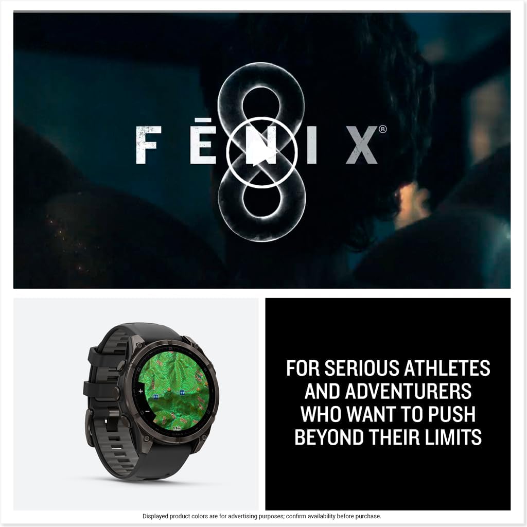 Garmin fēnix® 8 – 47 mm, AMOLED, Sapphire, Premium Multisport GPS Smartwatch, Long-Lasting Battery Life, Dive-Rated, Built-in LED Flashlight, Carbon Gray DLC Titanium with Pebble Gray Band - Image 9
