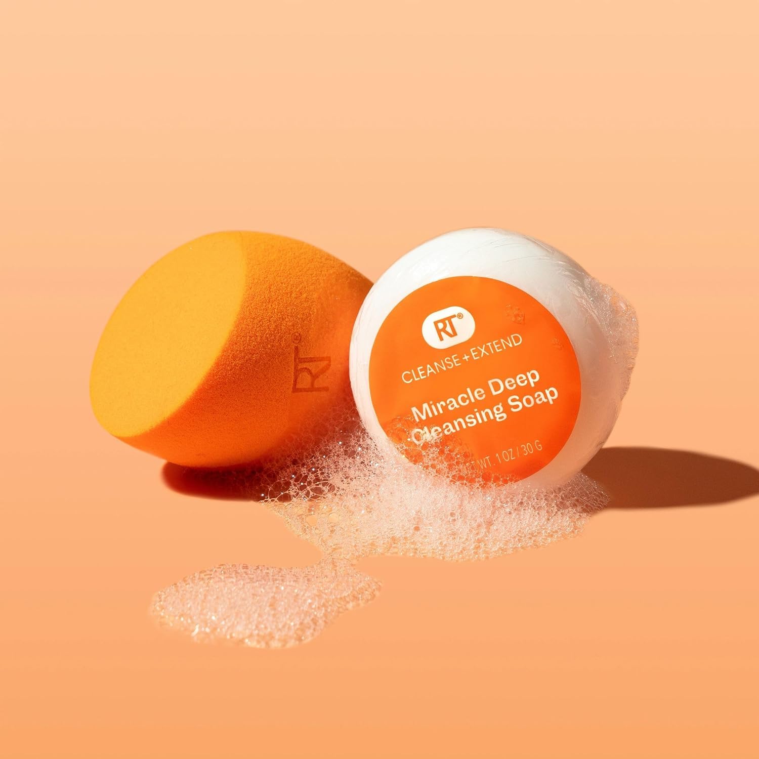 Real Techniques Miracle Blend + Cleanse 3 Piece Set, Makeup Sponge For Blending Foundation & Solid Soap For Deep Cleaning Sponges, Includes Travel Storage Tote, Cruelty-Free, & Latex-Free - Image 6