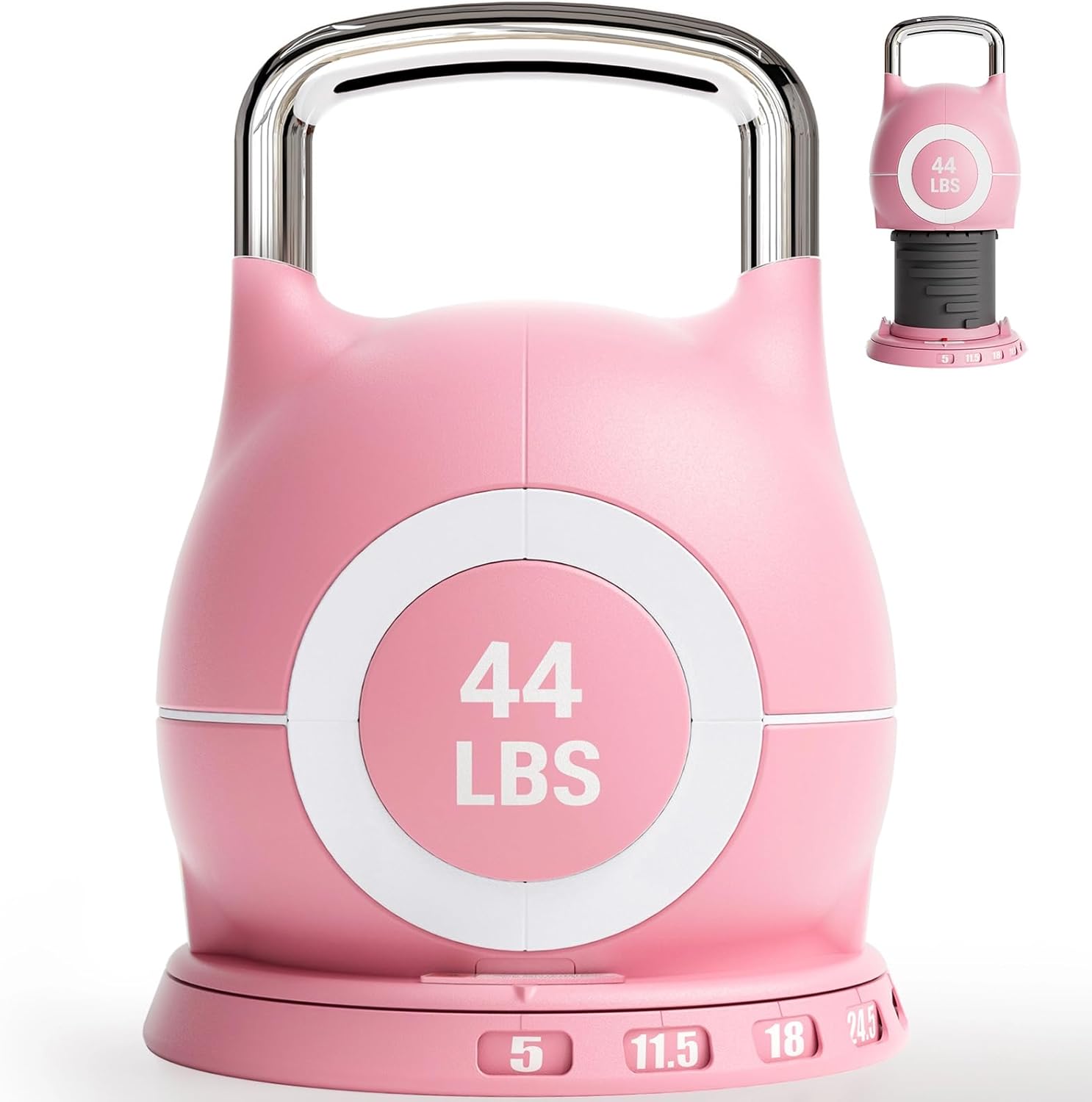 LIFERUN Adjustable Kettlebell Set - 7in1 Kettlebells, Choose 22.5 lb or 44 lb, Quick-Change Weight Dial & Safety Lock, Space-Saving Design, Full-Body Workout & Cross-Training