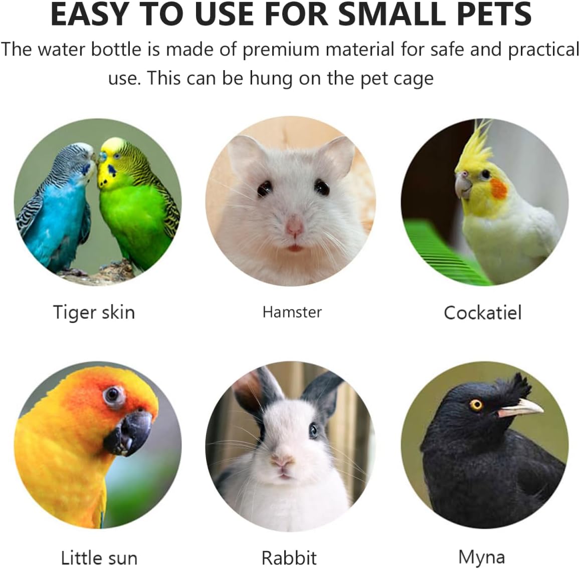 Small Animal Water Bottle 2 Pack, No Drip Guinea Pig Water Bottle & Rabbit Water Dispenser, 350ml Leakproof Pet Water Dispenser for Hamster, Bunny & Small Pet Cage Accessories - Image 5