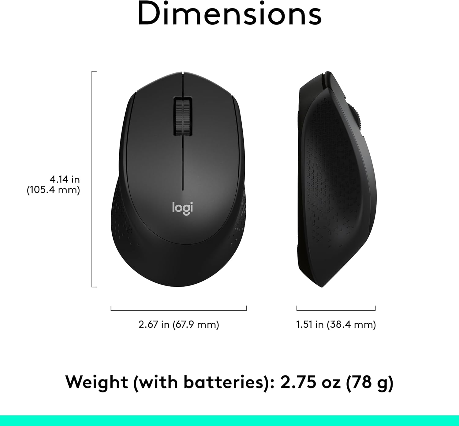 Logitech M330 Silent Wireless Mouse, 2.4GHz with USB Receiver, Optical Tracking, Quiet & Lightweight, Long Battery Life, for PC, Mac, Laptop, Chromebook - Black - Image 8