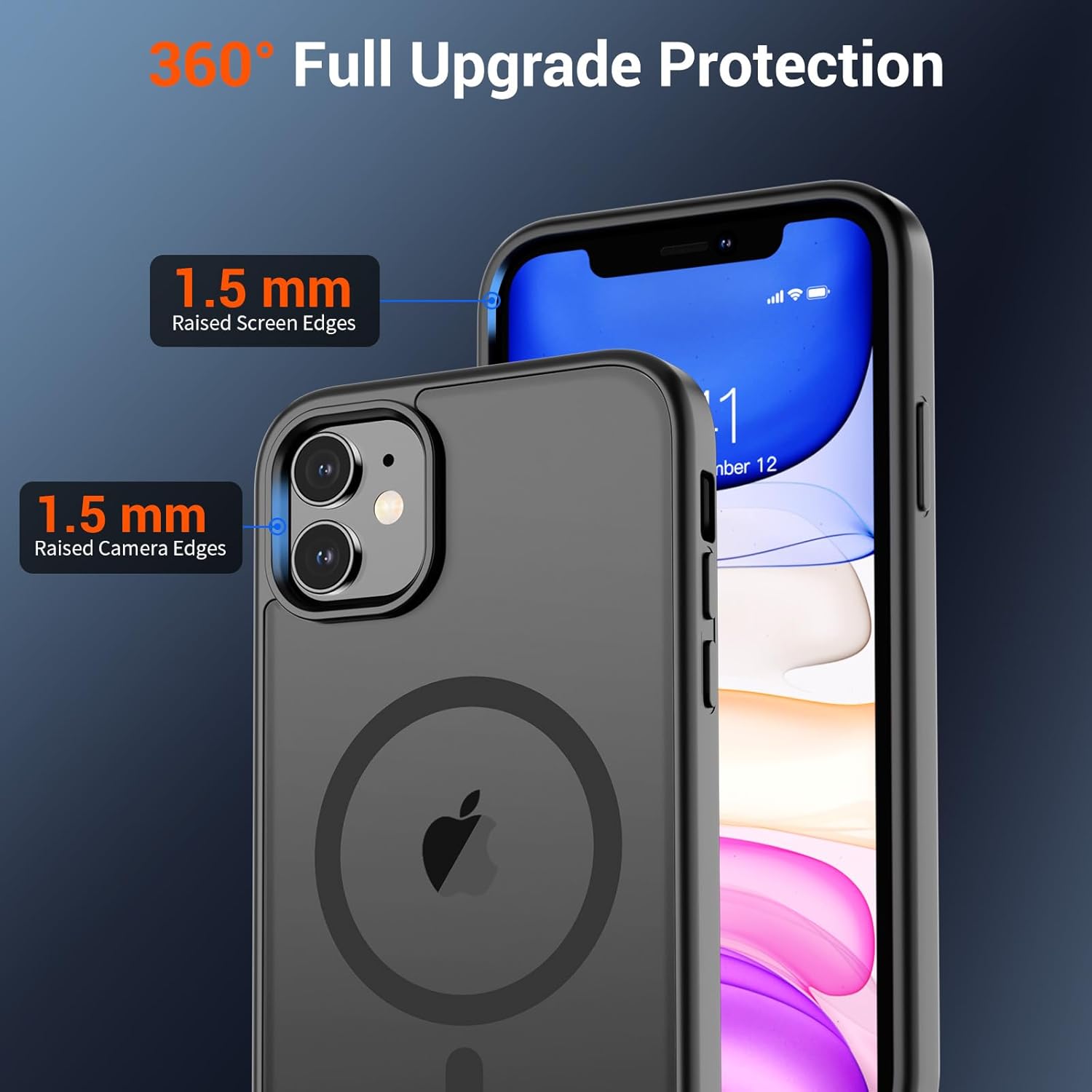SUPFINE Magnetic for iPhone 11 Phone Case(Compatible with MagSafe)(Military Grade Drop Protection) Translucent Matte Shockproof Phone Cover,Black - Image 4