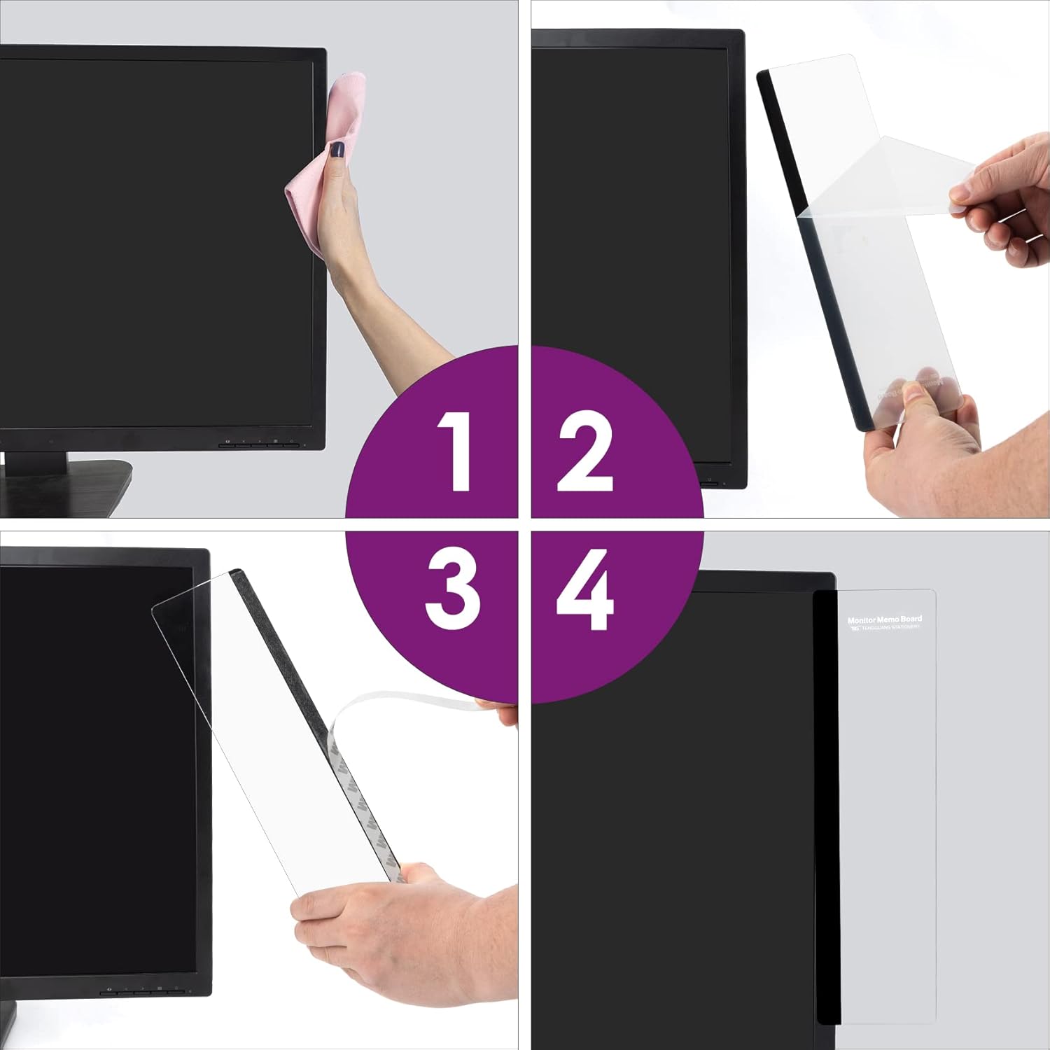 MDOZQ Office Desk Accessories 2pcs Computer Monitor Memo Board Message Board Supplies for Women Men Sticky Note Holder Home Desktop Decor - Image 5