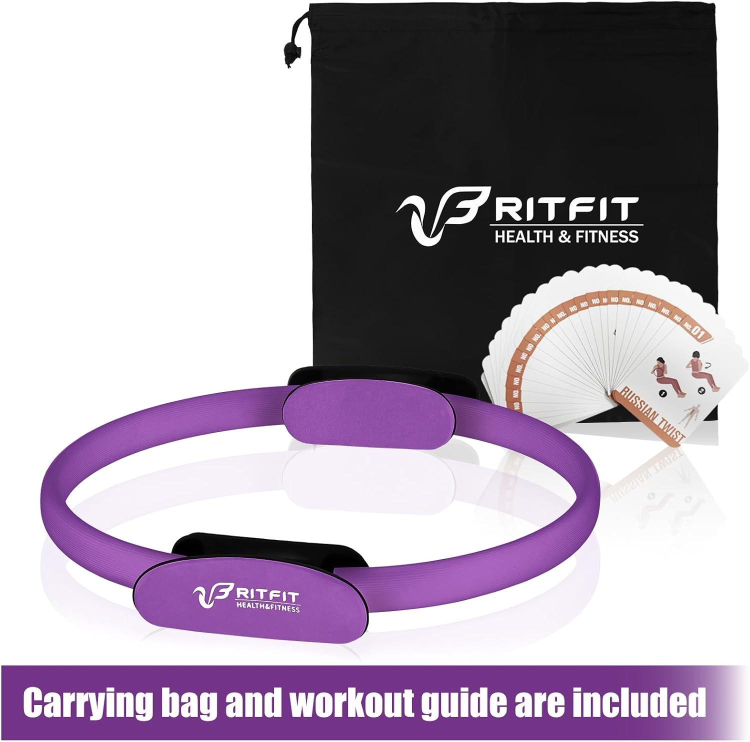 RitFit Pilates Ring Circle - 14 Inch Magic Fitness Circle for Toning Inner & Outer Thighs, Bonus Workout Guide Included - Image 5