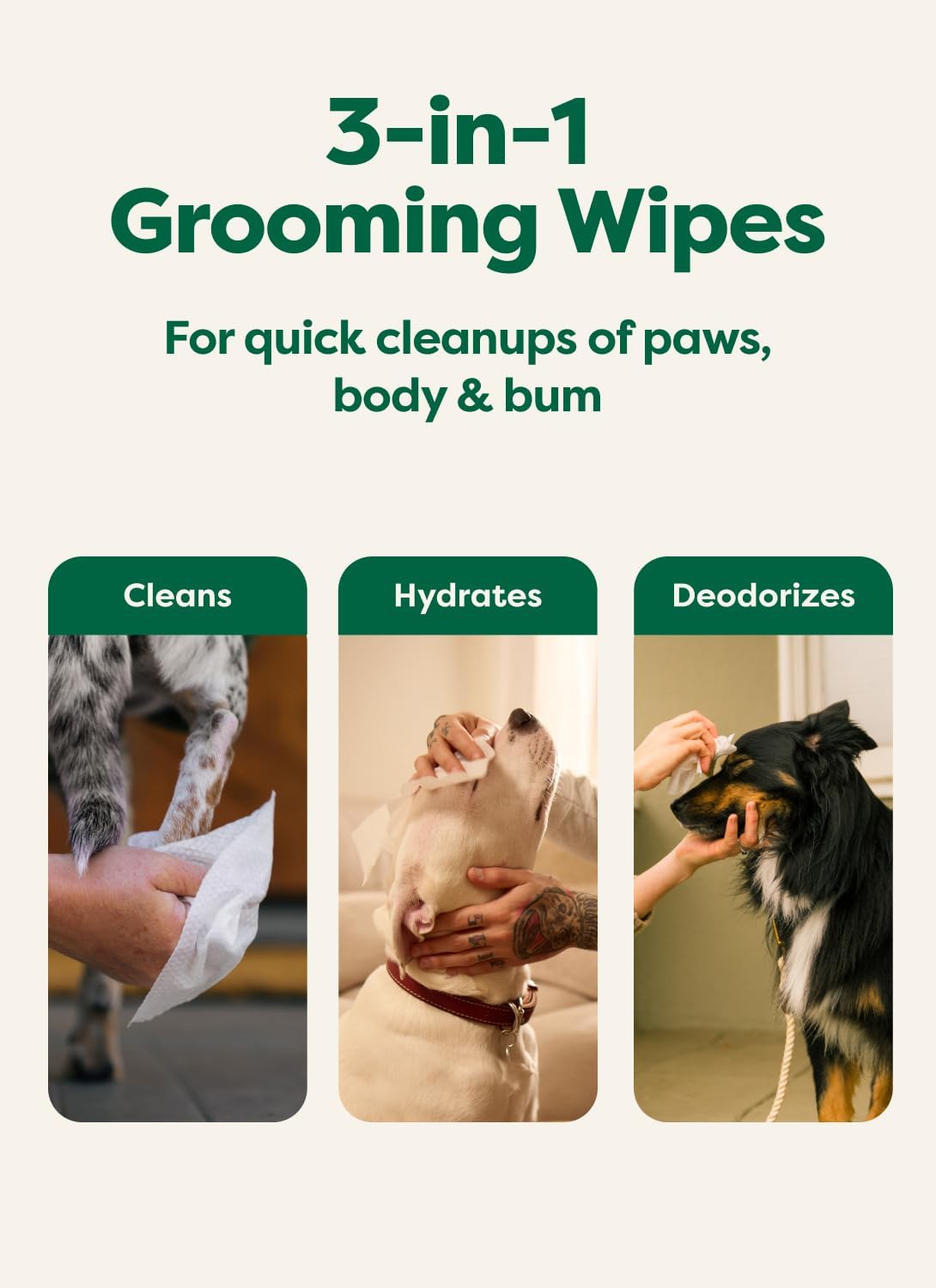 Earth Rated Dog Wipes, Hypoallergenic, 3-in-1 Cleaning and Hydrating, for Grooming Paws, Body and Butt, Lavender Scented, 100 Count - Image 4
