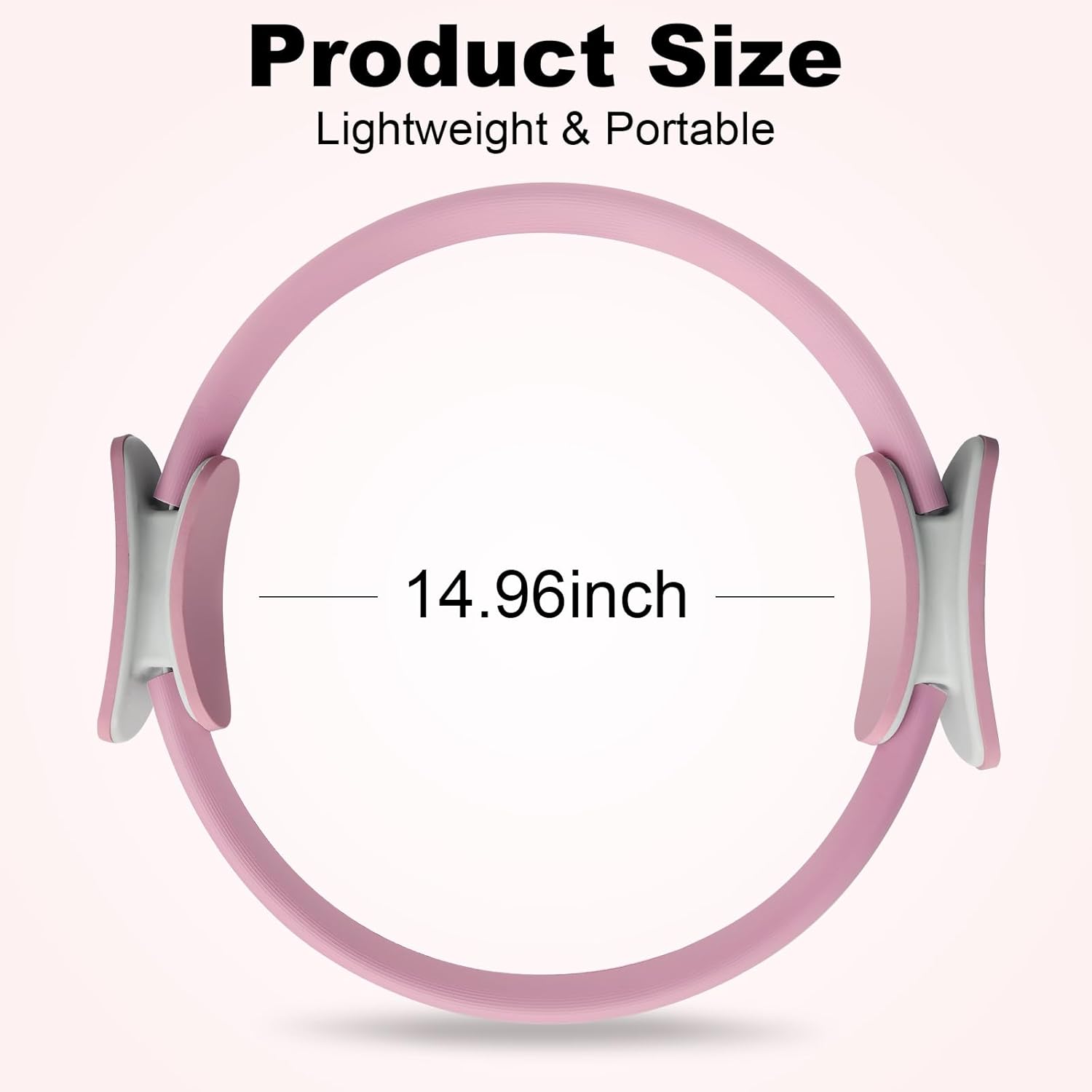 Pilates Ring 15 Inch Magic Circle Ring, Dual Padded Handles Pilates Rings Circle, Adjustable Yoga Ring - Image 2
